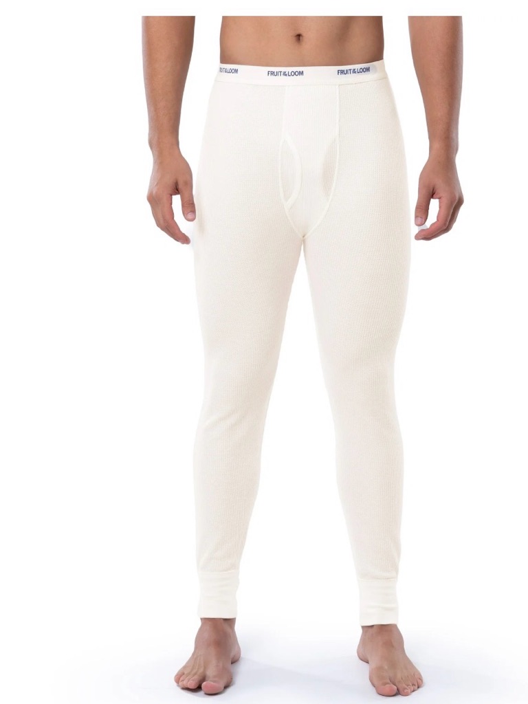 Fruit Of The Loom Mens Thermal Pants Natural